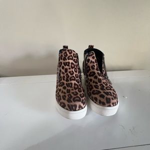 Leopard print booties
